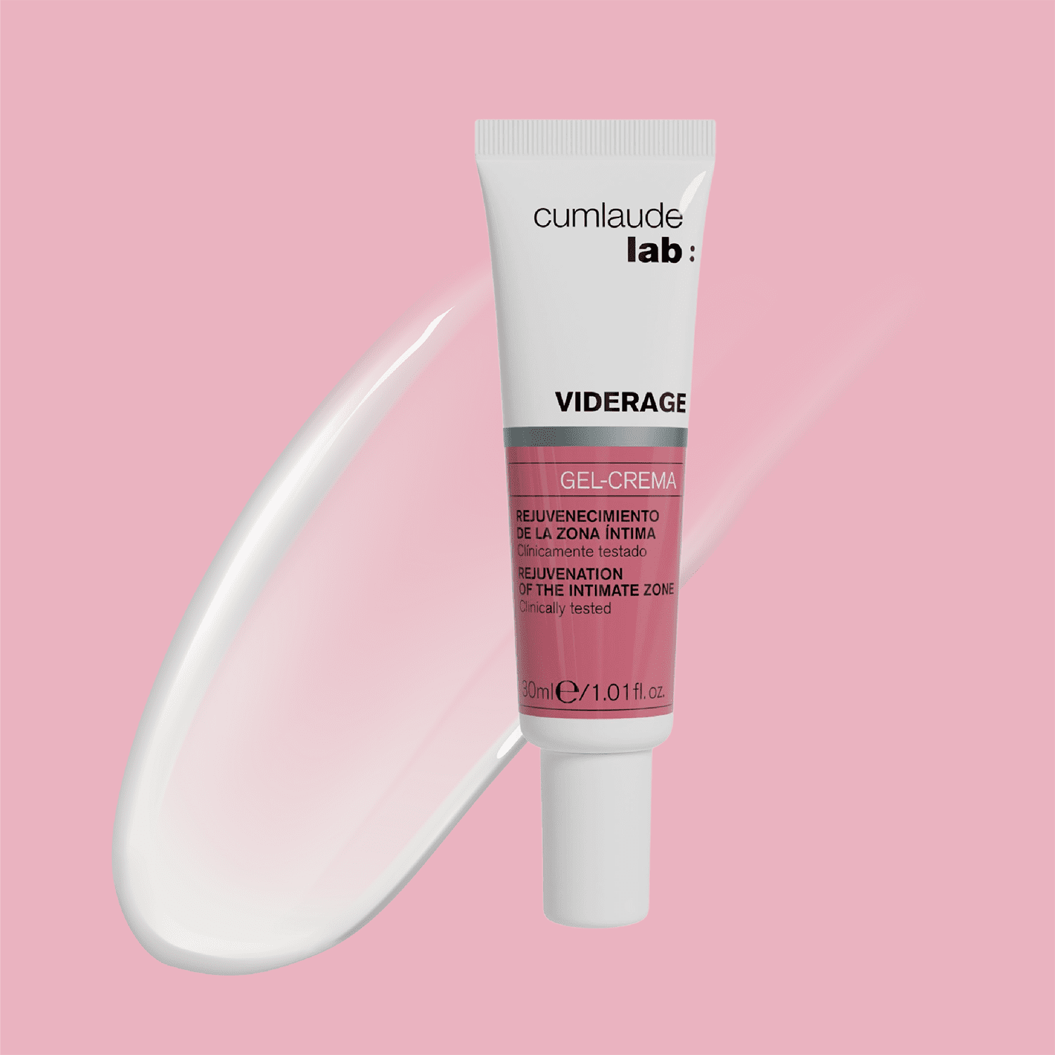 Viderage gel cream with texture_pink bg_square